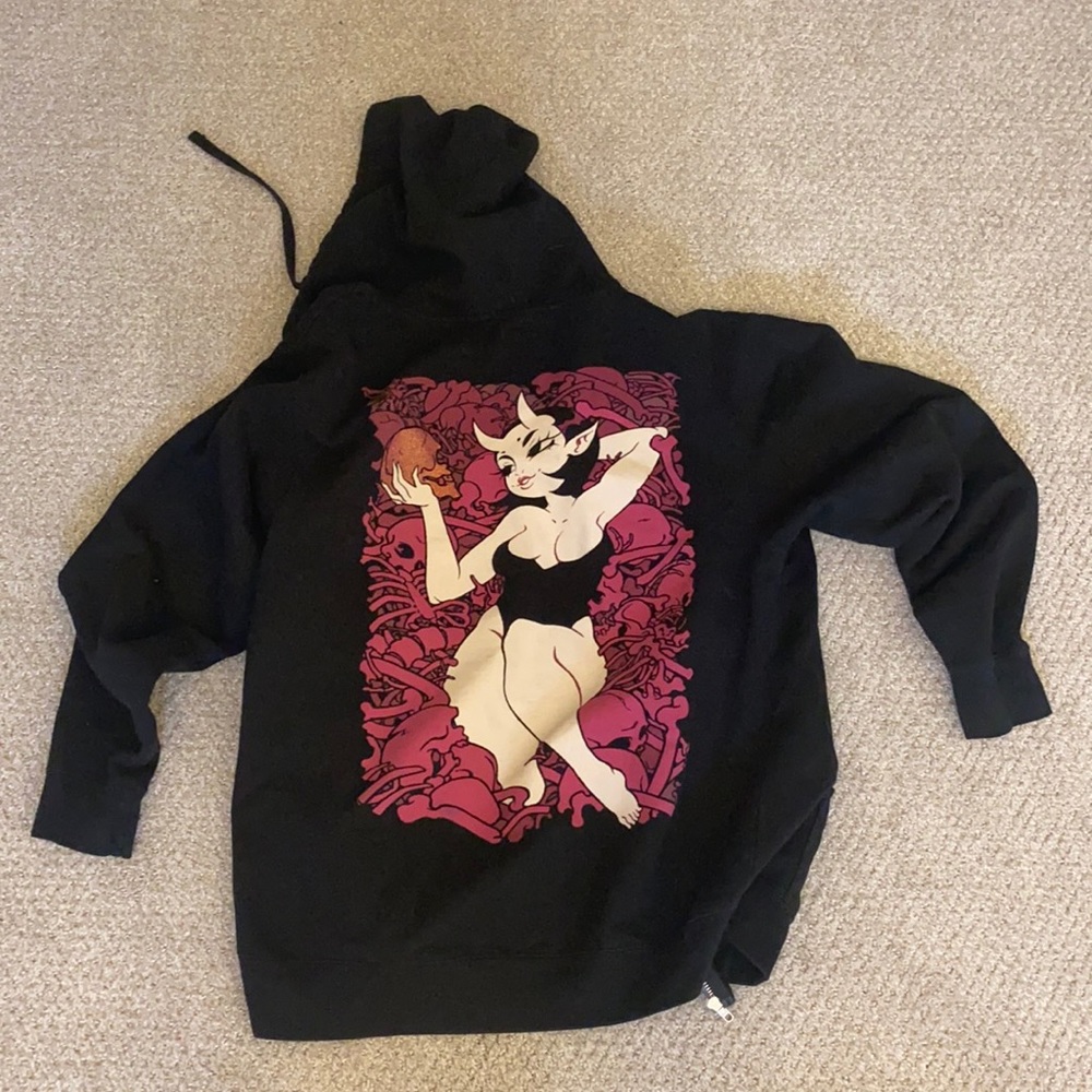 OMOCAT demon girl zip hoodie - size M